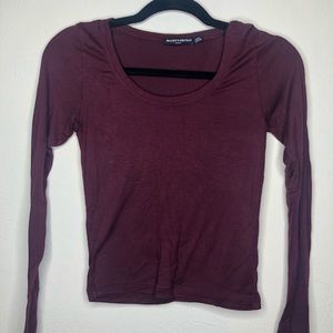 Maroon Brandy Melville long sleeve crop top